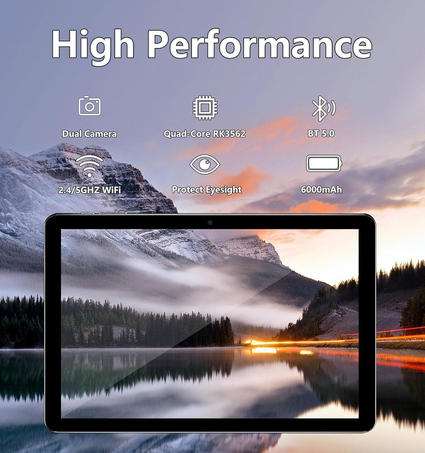 ECOPAD 10.1 Inch Tablet, Android 15 Tablets 12GB(4+8) RAM / 64GB ROM / 1TB SD Card Expansion, 1280x800 IPS HD Touchscreen, 6000mAh Battery, Bluetooth 5.0, Dual Cameras, GMS, Dual Band WiFi, Black - Image 5